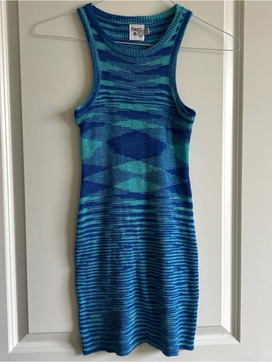 Princess Polly Dresses & Skirts - 💎 PRINCESS POLLY Elish Blue & Teal Sleeveless Knit Mini Dress XS 💎